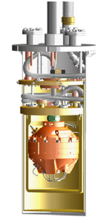 Cue CAO du cryostat pour la mesure de T entre 4 K et 77 K avec le résonateur acoustique BCU3