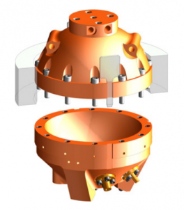 Vue CAO de la cavité "BCU3" utilisée dans la méthode acoustique pour la détermination de la constante de Boltzmann
